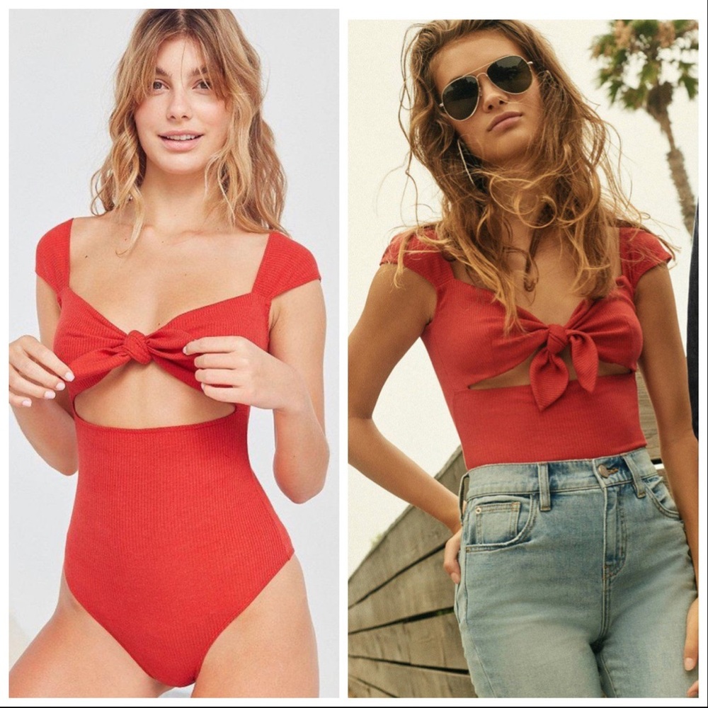 UO Out from Under Wanda Tie-Front Bodysuit